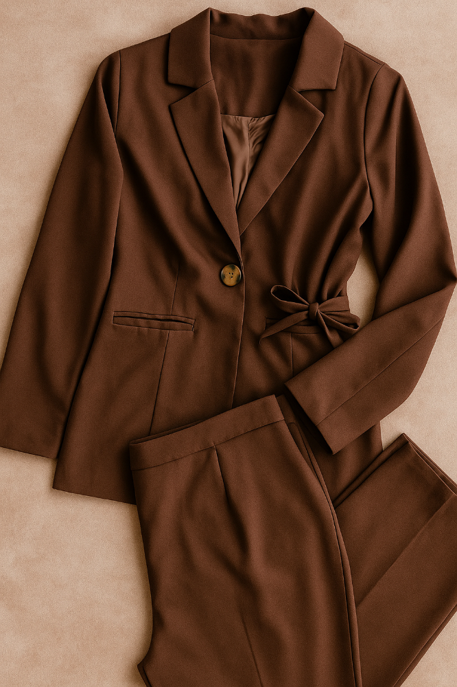 costume femme marron taille L - 1