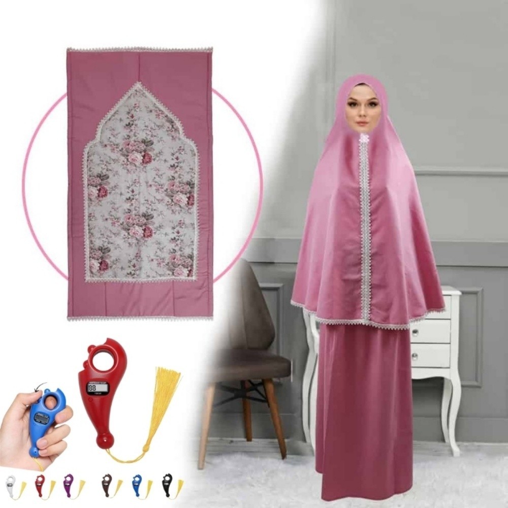طقم صلاة نسائي مع جهاز تسبيح - 5