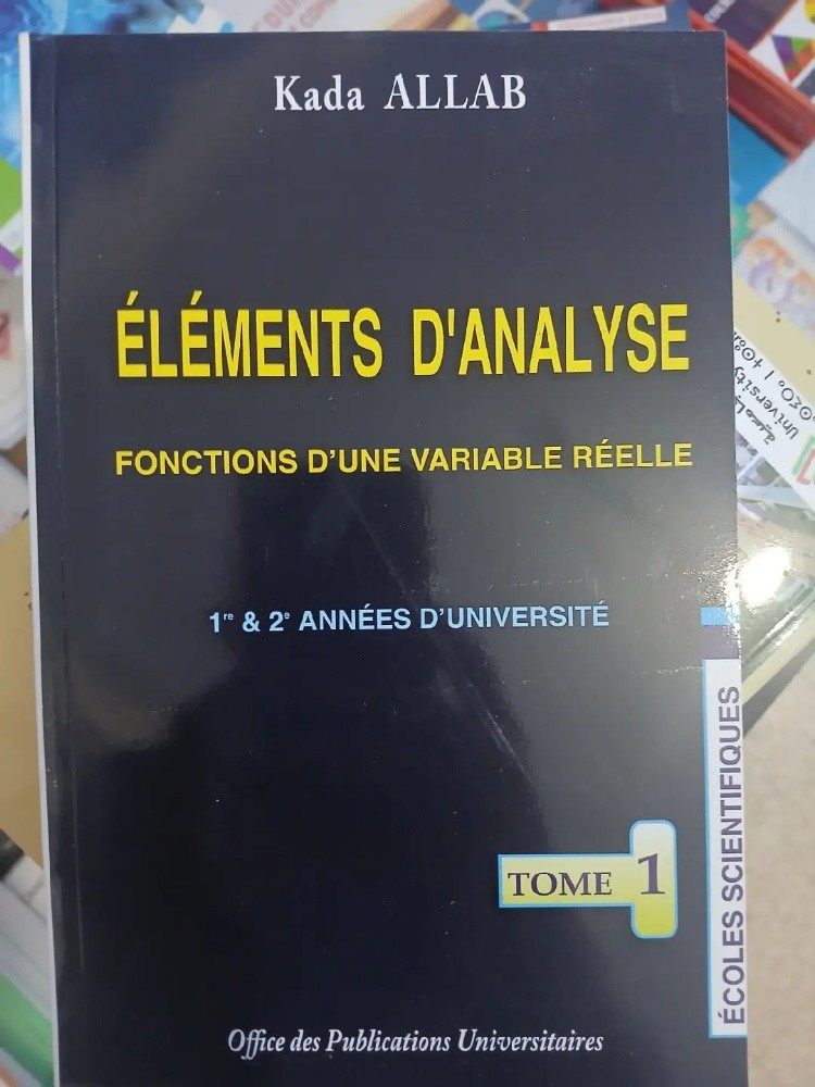 livre éléments d'analyse tome - 1