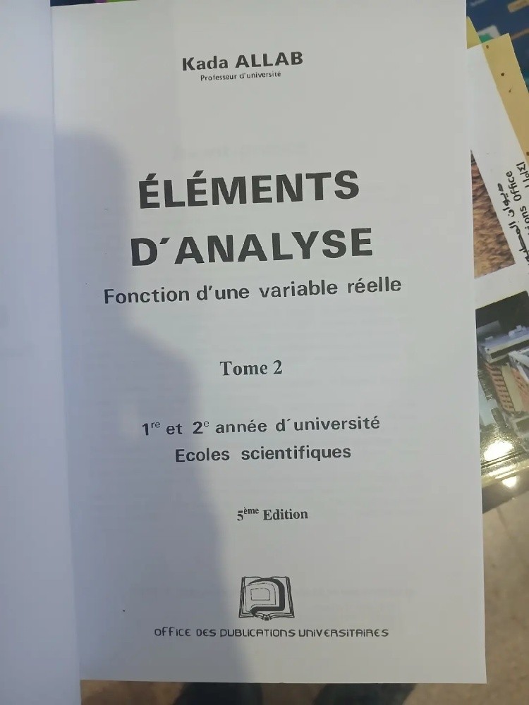 livre éléments d'analyse tome - 2