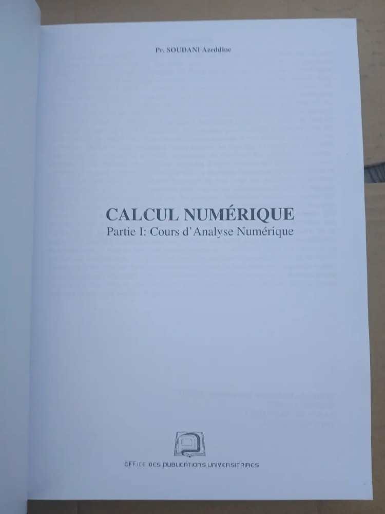 Livre calcul numérique - 2