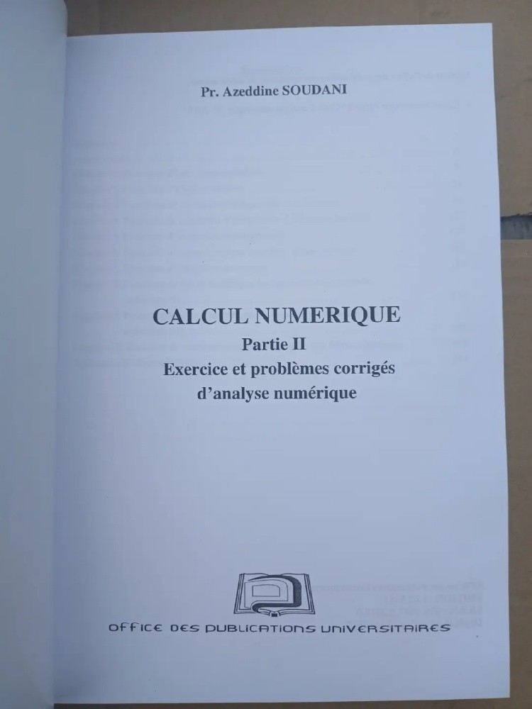 Livre Calcul numérique partie || - 2