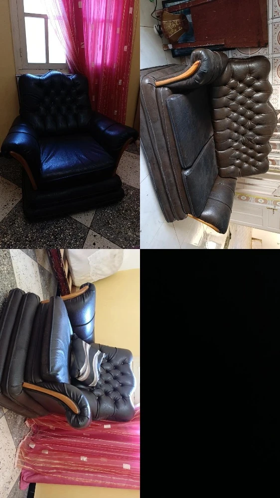fauteuil en cuir véritable - 1
