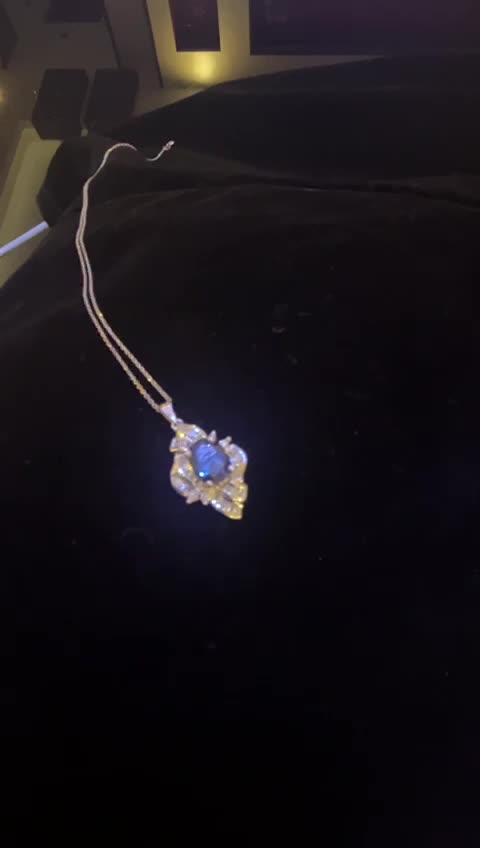 collier or blanc diamant  saphire - 1