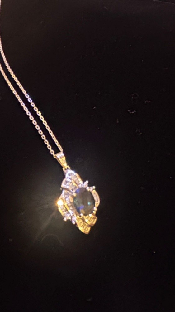 collier or blanc diamant  saphire - 2
