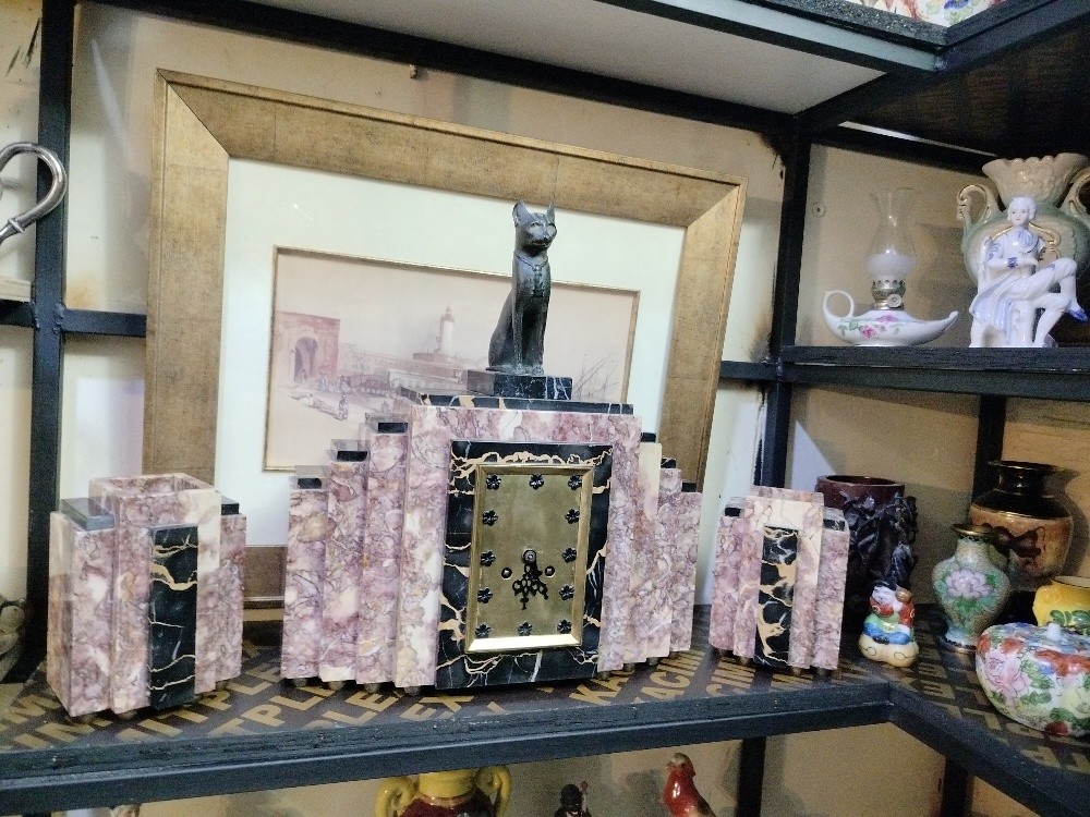 horloge Art déco en marbre - 1
