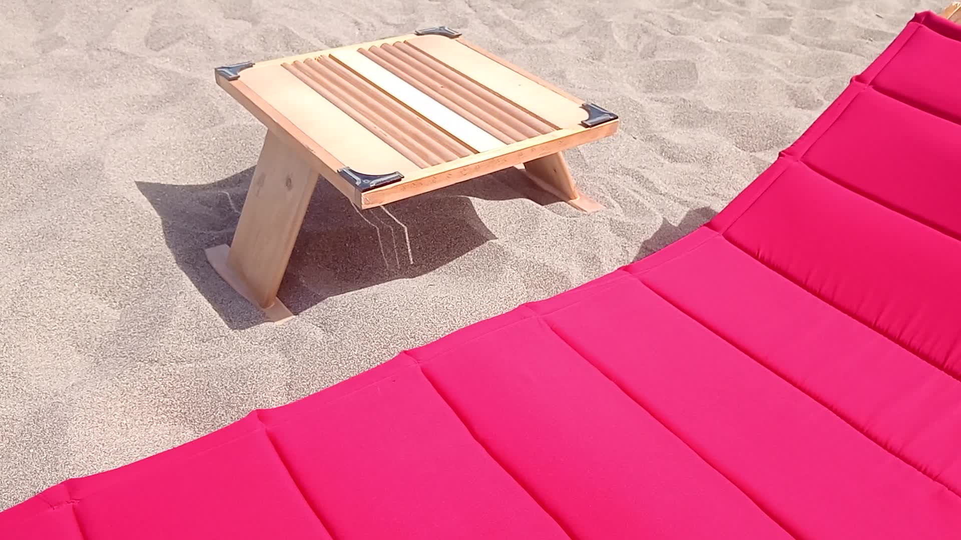 transat en bois avec matelas - 4
