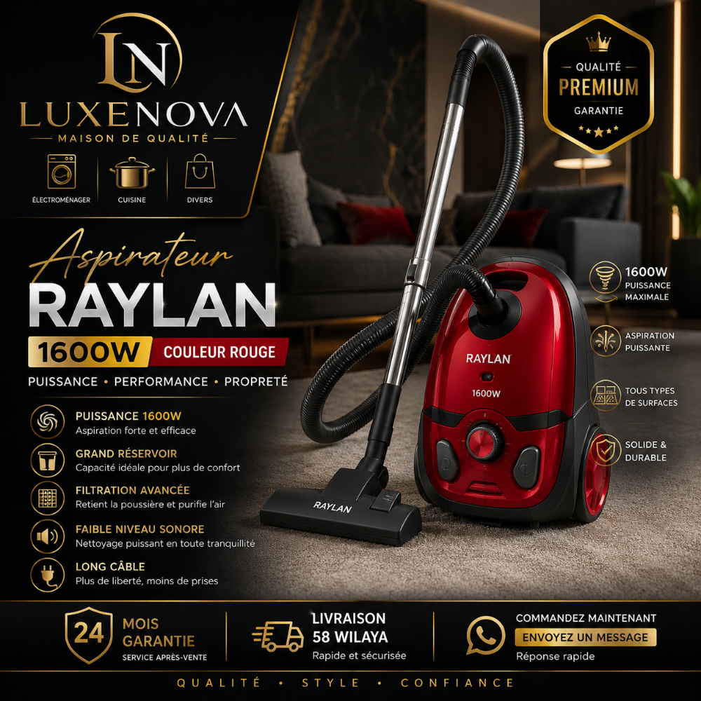 1600W Marque Raylan Couleur Rouge - 1