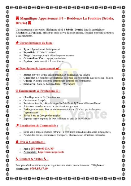 Appartement F4 Résidence - 5