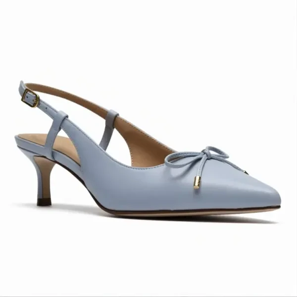 Clarks - Zarey Bow Light Blue Lea - 1
