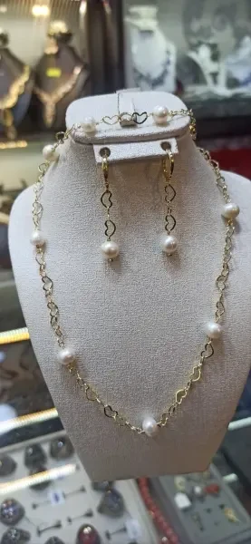 Parure en perles de culture et pl - 1