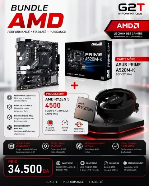 BUNDLE CARTE MERE ASUS PRIME A520 - 1