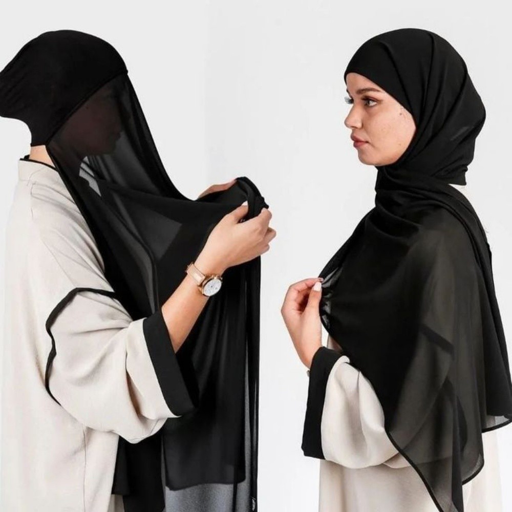 bonnet avec foulard attaché - 1