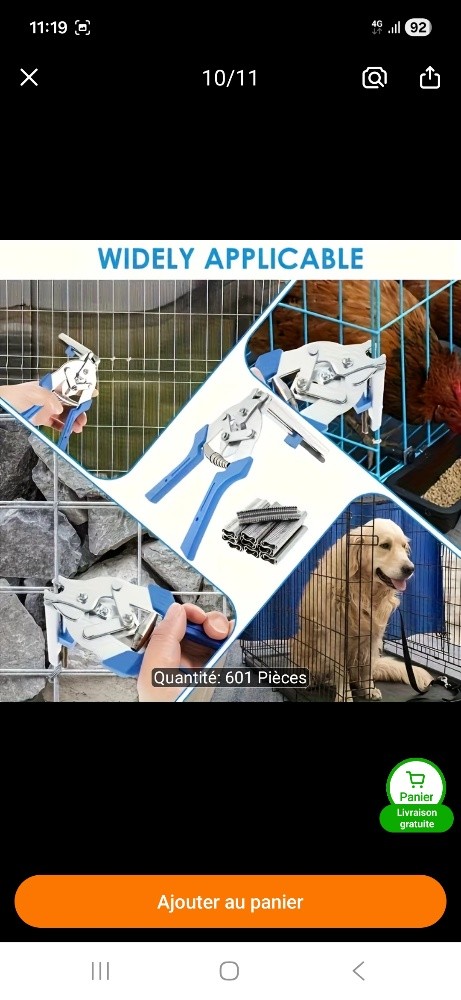 agrafe Omega pour volailles cage - 4