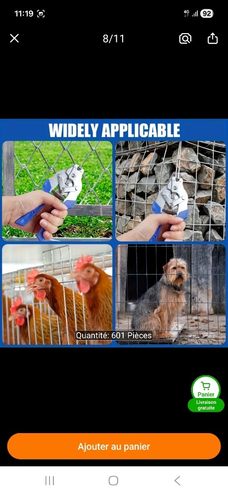 agrafe Omega pour volailles cage - 3