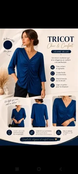 Trico bleu jean chic et confortab - 1