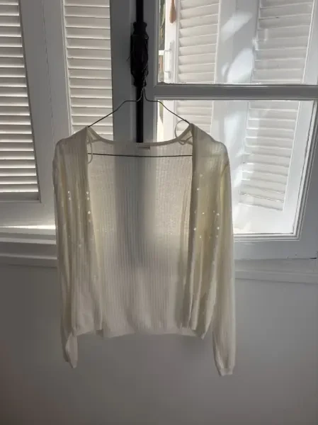 Gilet Camaïeu blanc pailletés - 1