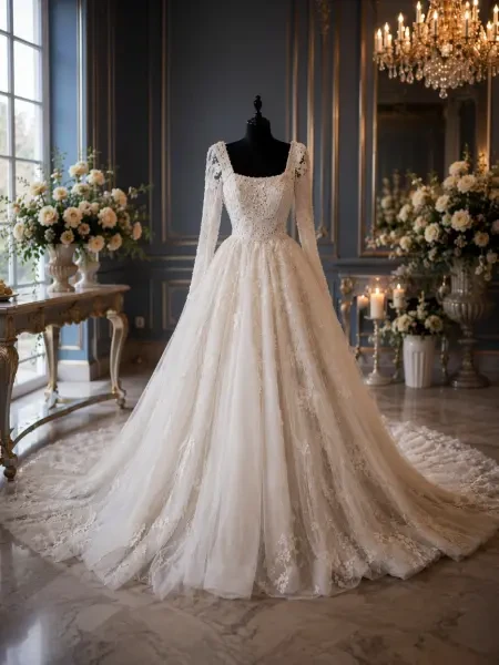 Robe De Mariée À Manche - 1