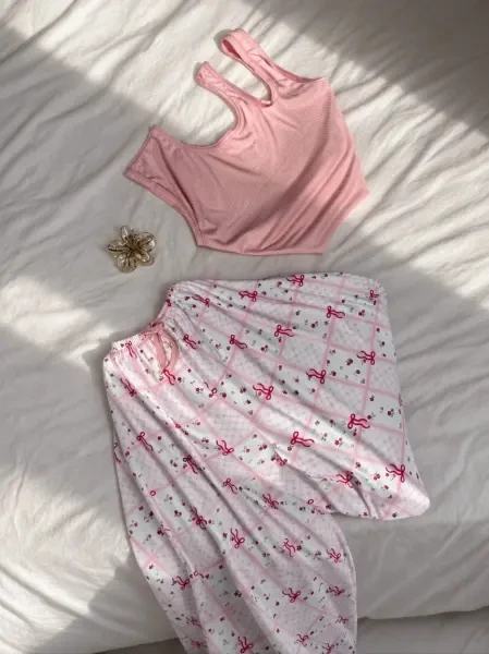 Pyjama D'été Rose 2 Pièces Taille - 1