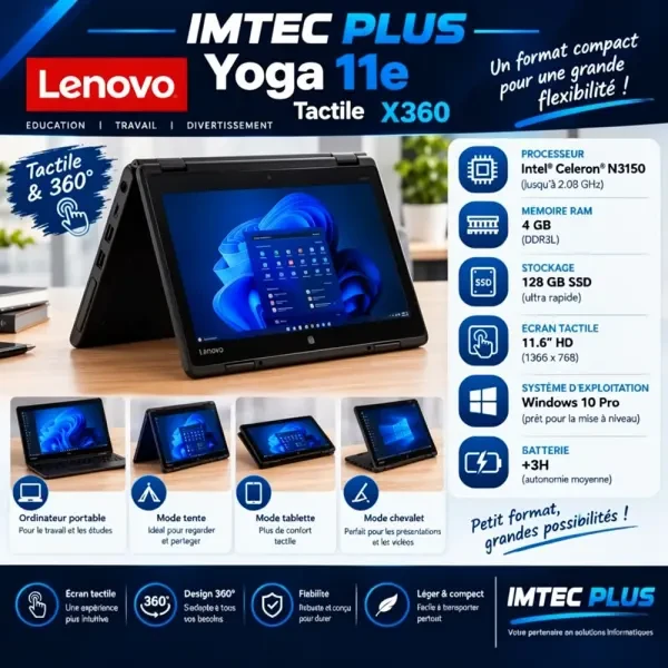 (VENDU) LENOVO YOGA 11E X360 N315 - 1
