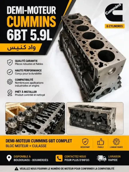 DEMI MOTEUR CUMMINS 6BT 4bt - BLO - 1