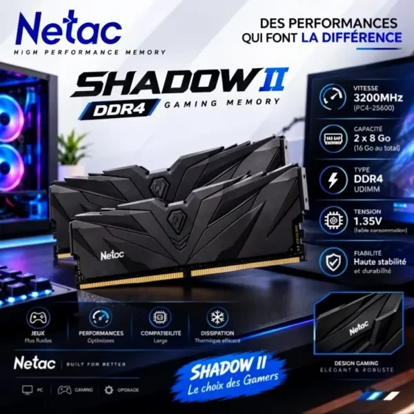 RAM Netac Shadow II DDR4 3200 MHz - 1