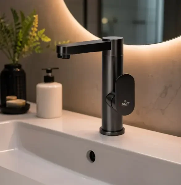 Mitigeur Lavabo Gris en Aluminium - 1