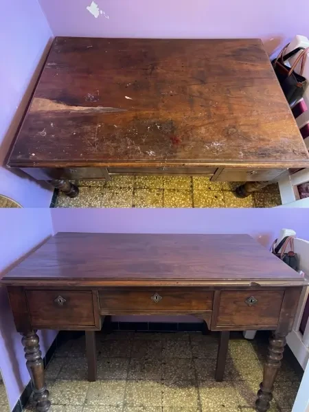Bureau Ancien En Bois Massif - 1