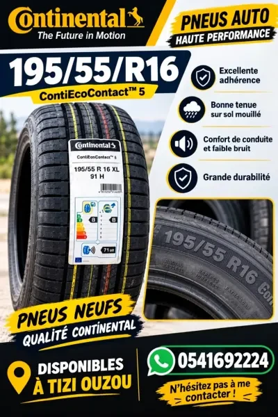 2 Pneus Continental 195/55/R16 - 1