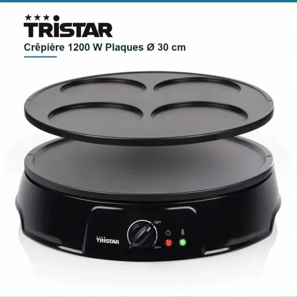 Crêpière 1200 W 2 Plaques Amovibl - 1