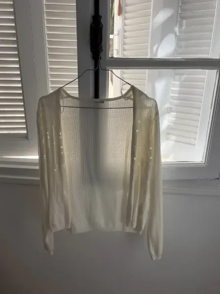 Gilet Camaïeu blanc pailletés - 1