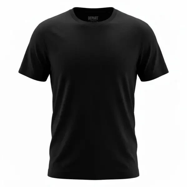 depart T-SHIRT HOMME NOIR 100% - 1