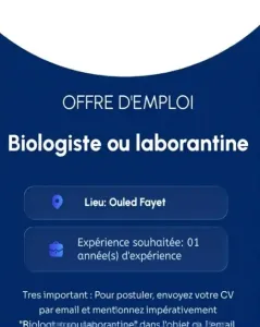 Biologiste ou Laborantine