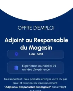 Adjoint au Responsable du Magasin