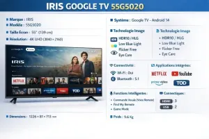 TV IRIS 55 G5020 ANDROID 14 GOOGL