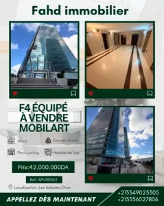 Vente Appartement F4 Oran