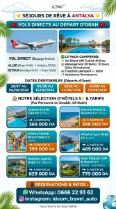 SÉJOUR DE RÊVE À ANTALYA EN VOL