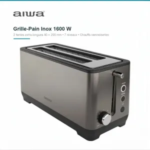 Grille-Pain Inox 1600 W 2 Fentes
