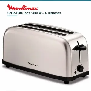 Grille-Pain Inox 1400 W 4 Tranche