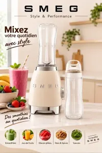 Mini blender SMEG Crème PBF01CREU